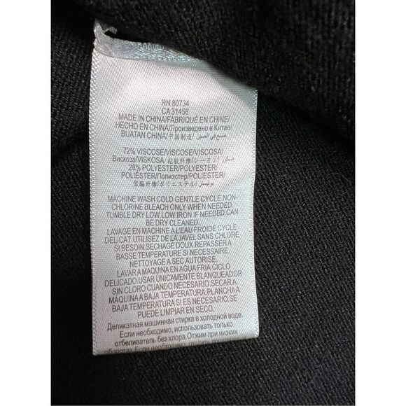 BCBGMAXAZRIA top women’s size large black long sleeve knit fit & flare sweater - Picture 8 of 9